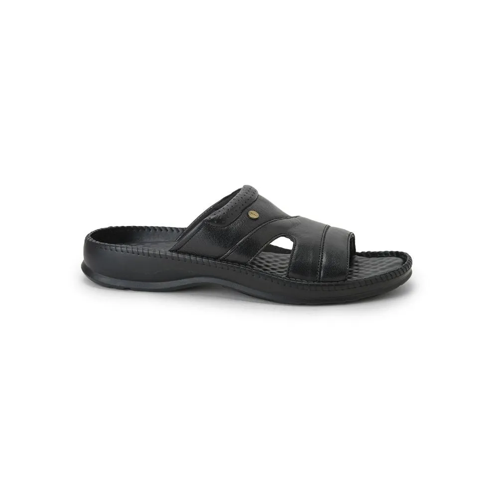 COOLERS Casual (Black) Slippers For Men STEAMER-02 By Liberty Dance Floor