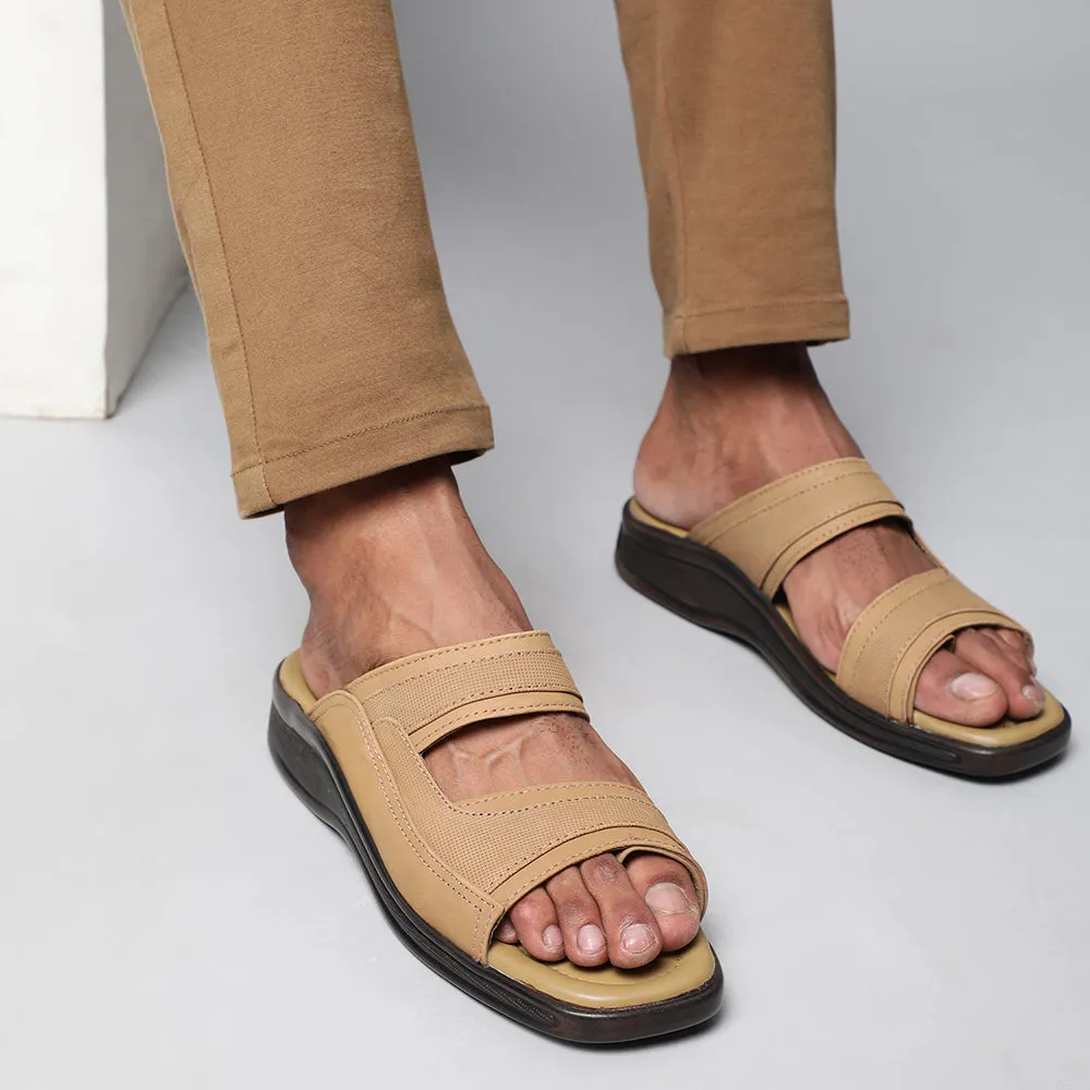 Coolers Casual Brown Slippers For Men 2050-01 By Liberty Water shield