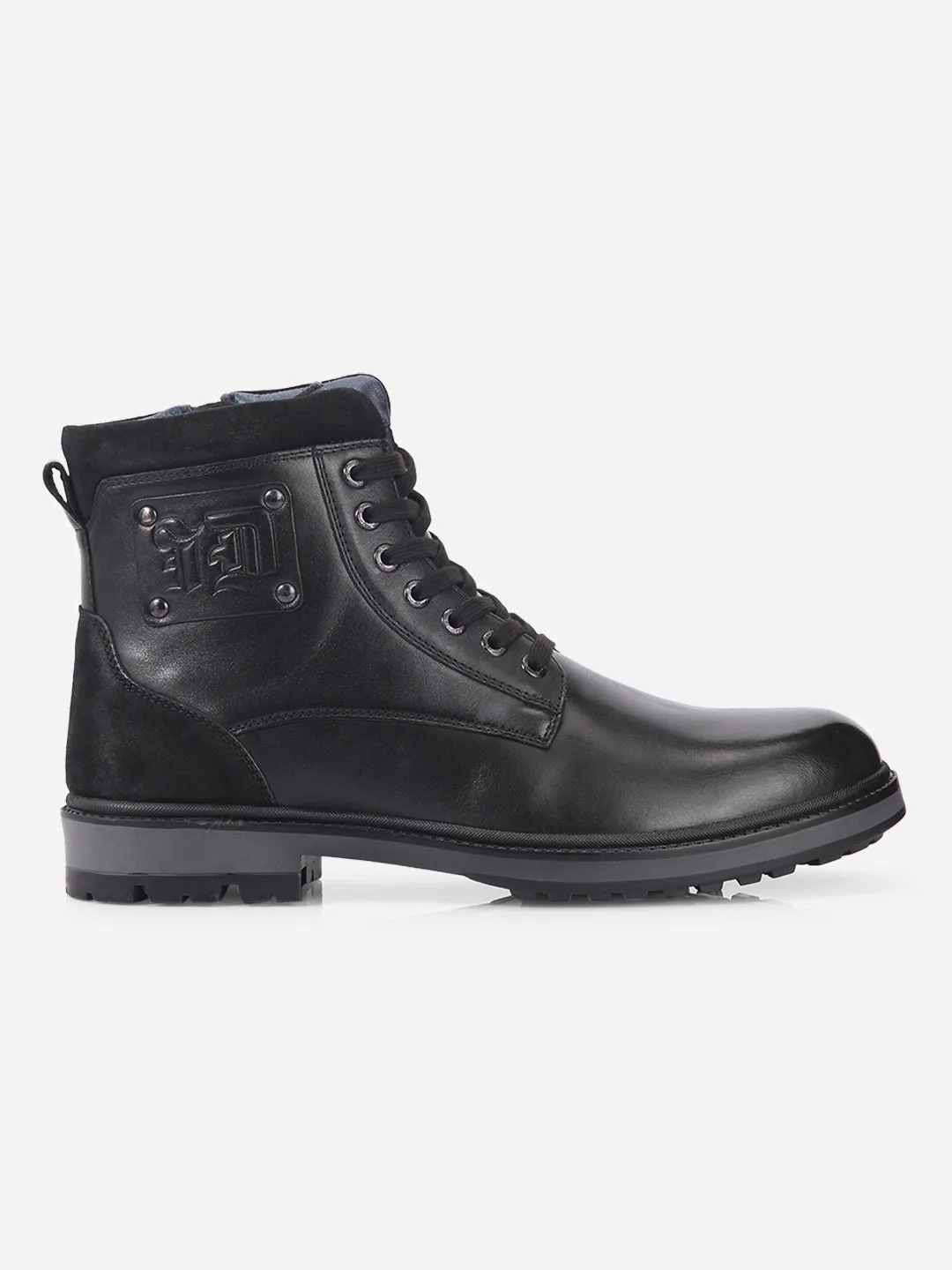 Men's Black Round Toe Ankle top Lace Up Boot (ID1155 ) Slip Resistant