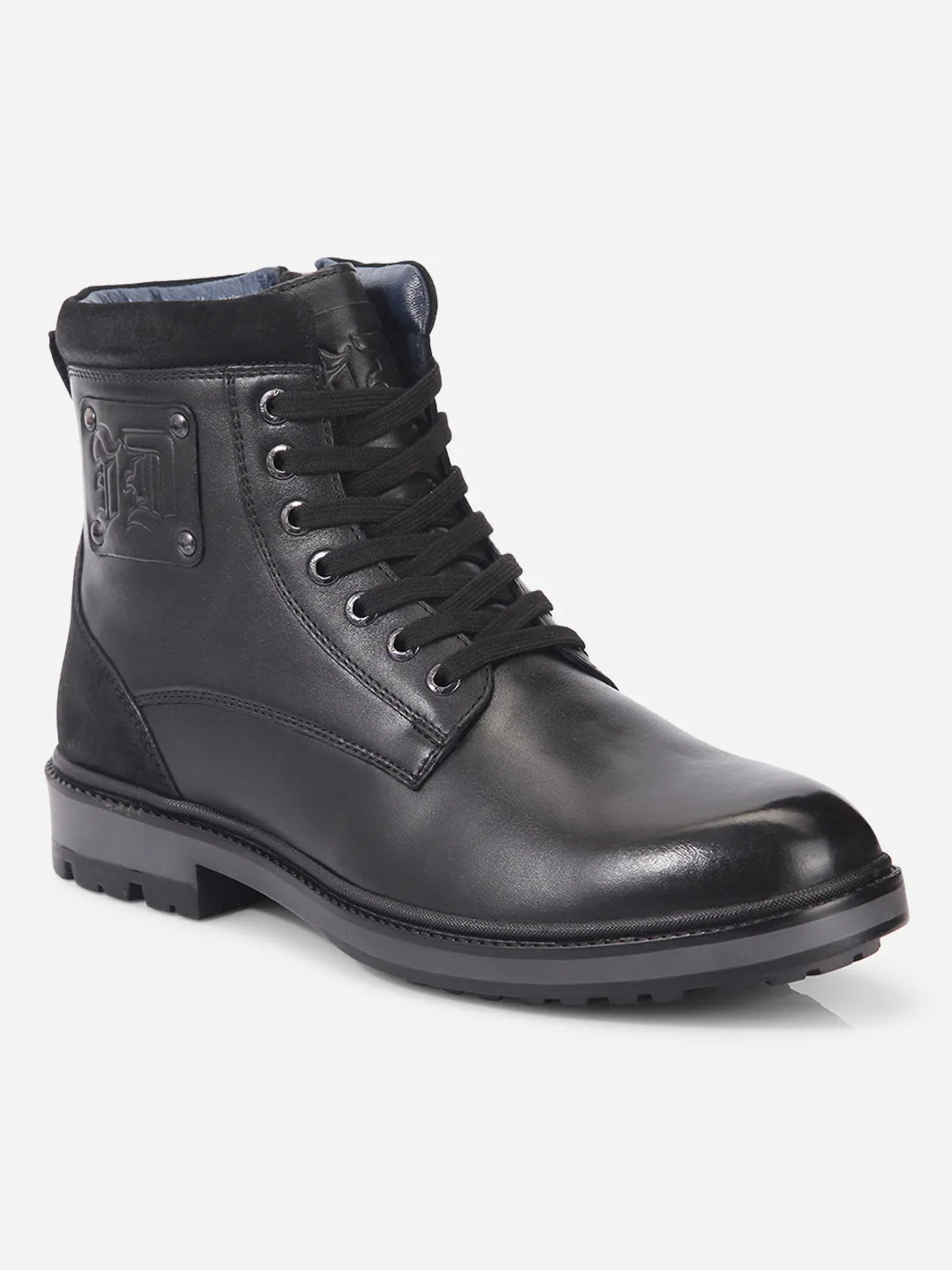Men's Black Round Toe Ankle top Lace Up Boot (ID1155 ) Multi Purpose mud proof