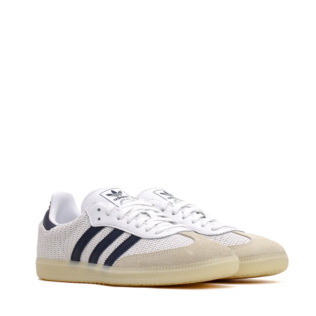 Adidas Men Samba OG Knitted Mesh White Navy JH5633 Breathable Lining Classic