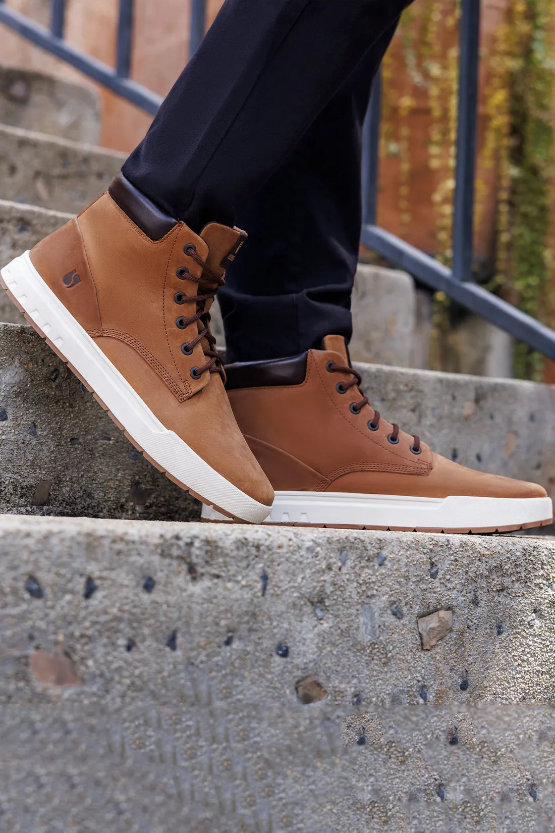 French Soft Men's High Ankle Sneakers US-GR-4103