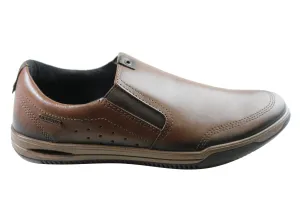Out And Go Every Step Pegada Lincoln Mens Leather Slip On Comfort Casual Shoes Made In Brazil