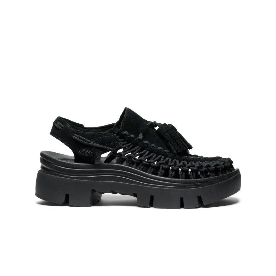 Comfort Mode Anti Slip Protection All Gender UNEEK PLT Tassel Sneaker  |  Black/Black