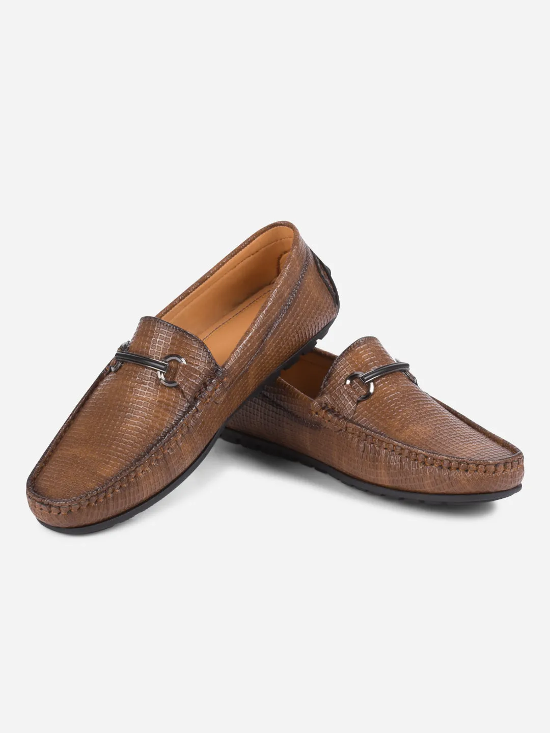 Comfort Platform Men's Tan Moc Toe Casual Loafer (IX4108)