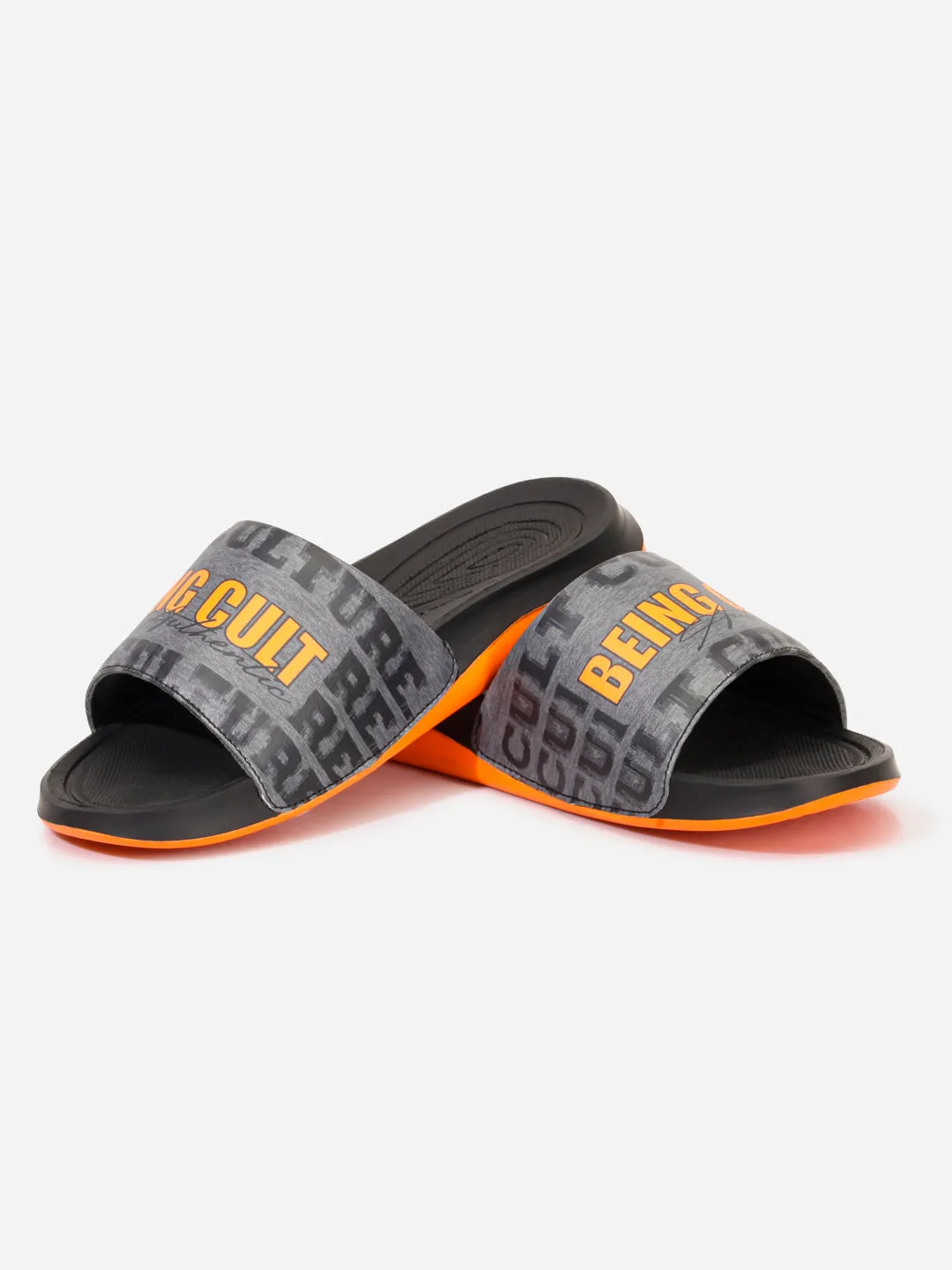 Athletic Men's Active Graphic Grey Slider (ID5205)