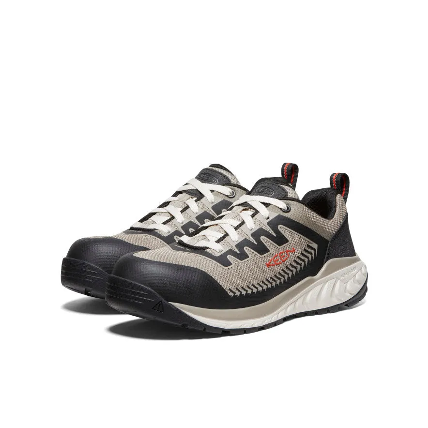 Adjustable Fit MoistureWicking Men's Arvada Work Sneaker (Carbon Toe)  |  Plaza Taupe/Black