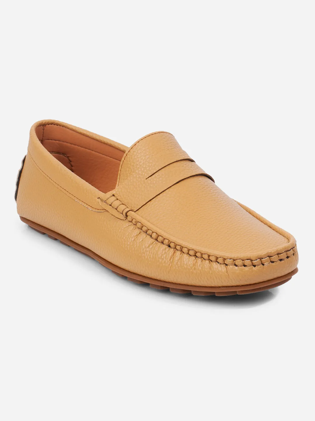 Comfort arch Outfit Key Men's Mustard Moc Toe Casual Loafer (IX4110)