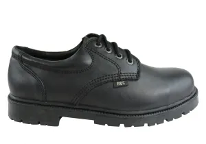 Anti Odor Roc Magnum Senior Lace Up Black Leather Comfortable School Shoes