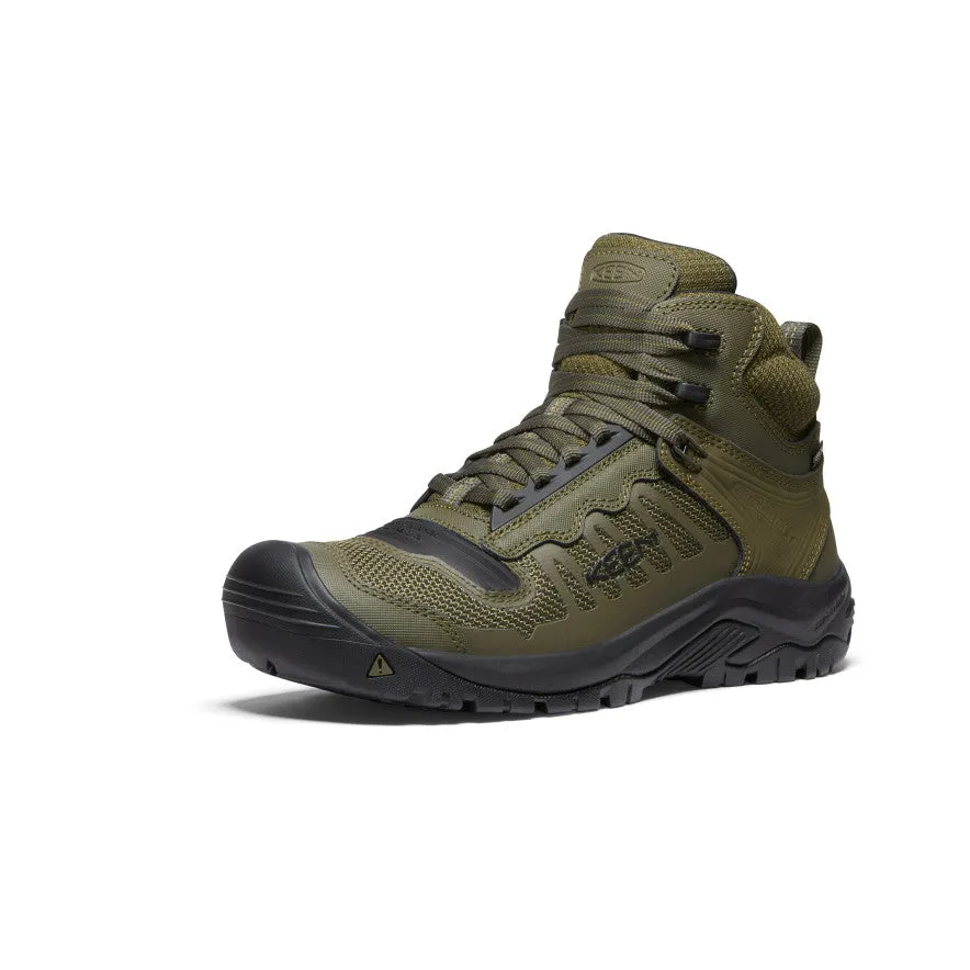 Trail Running Ventilated Design Men's Reno Waterproof Mid (Soft Toe)  |  Dark Olive/Black