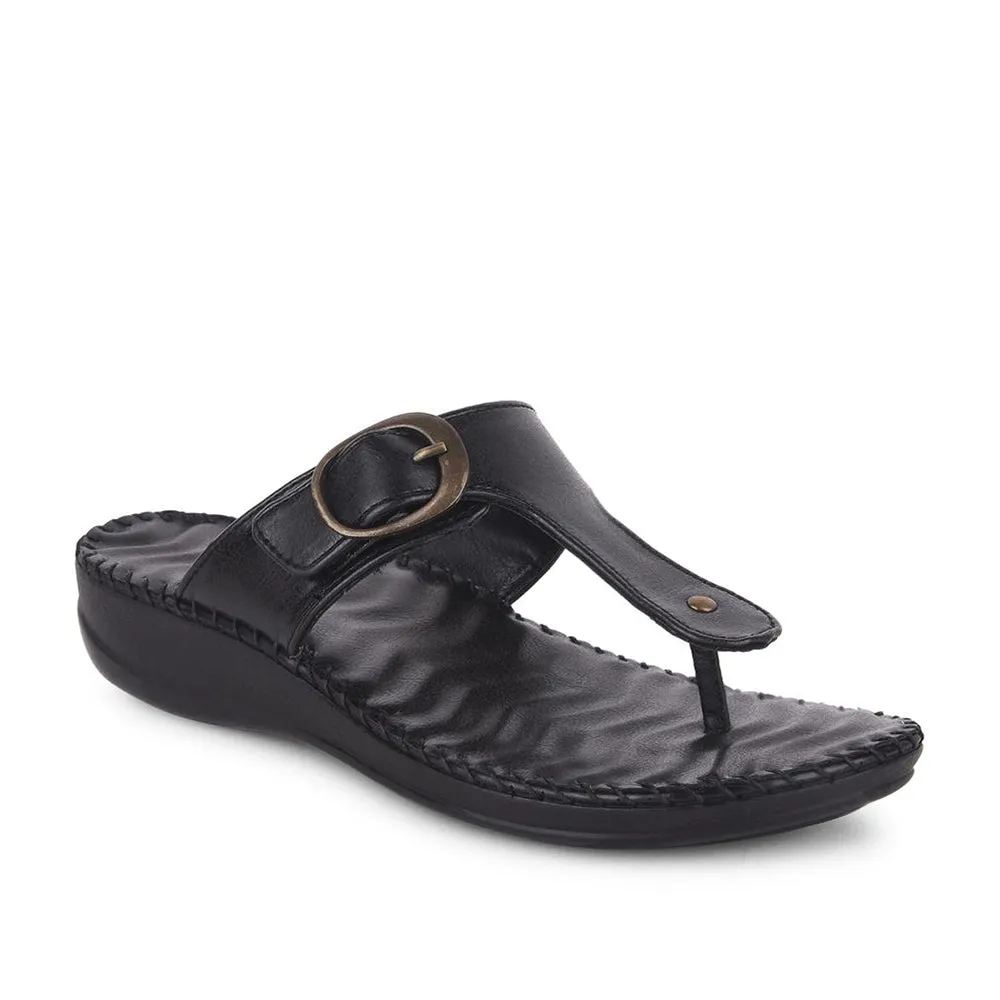 Road Long Healers Casual Black Slippers For Women DELMA-3E By Liberty