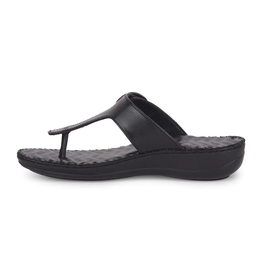 Vintage Mood Versatile Healers Casual Black Slippers For Women DELMA-3E By Liberty