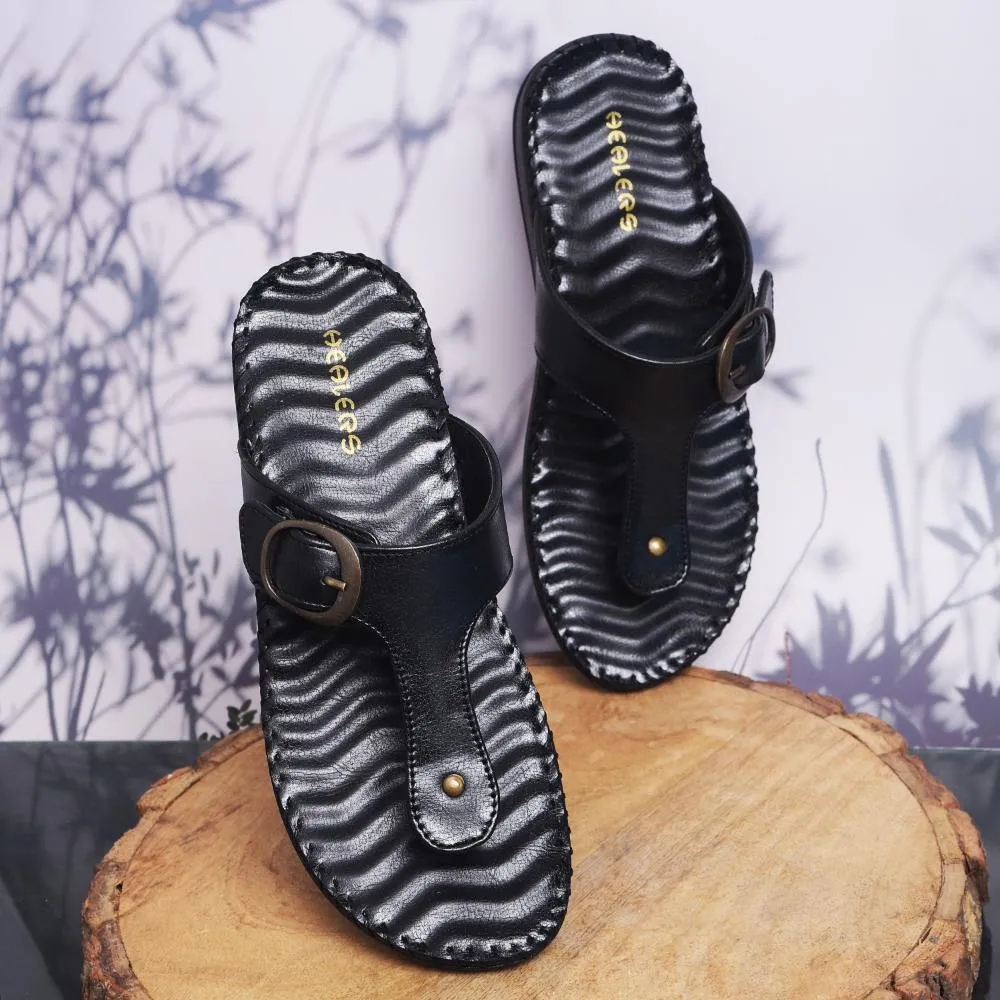Carry Easy Healers Casual Black Slippers For Women DELMA-3E By Liberty