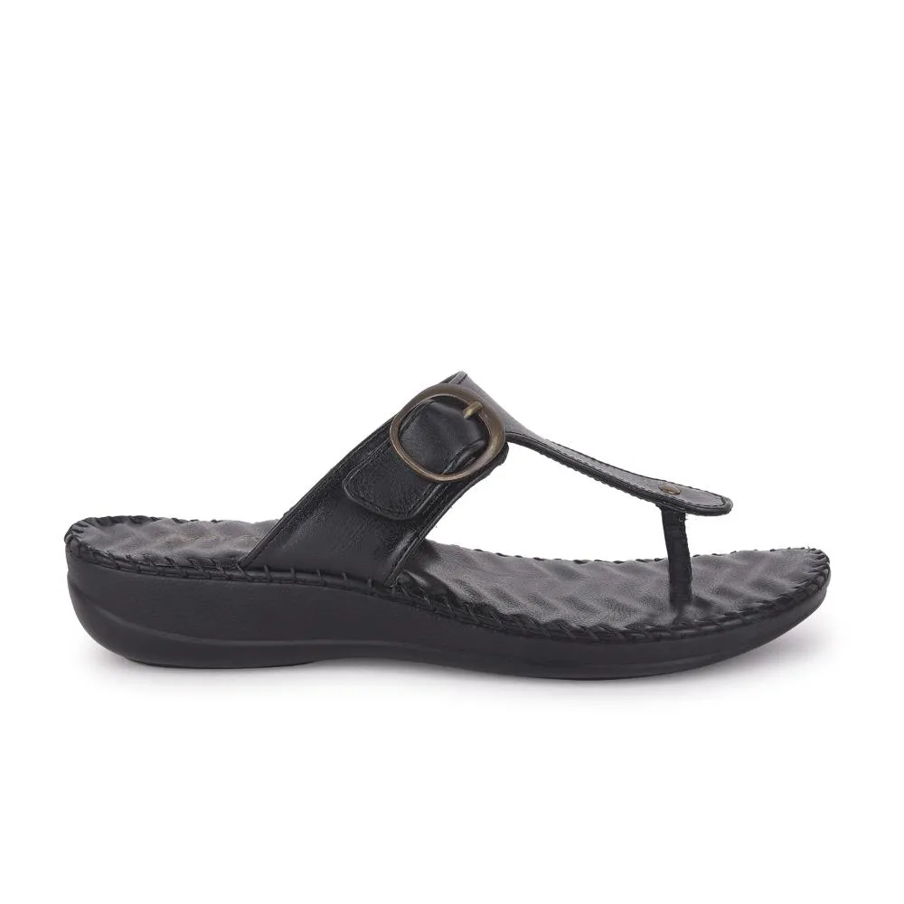 Travel Must Healers Casual Black Slippers For Women DELMA-3E By Liberty