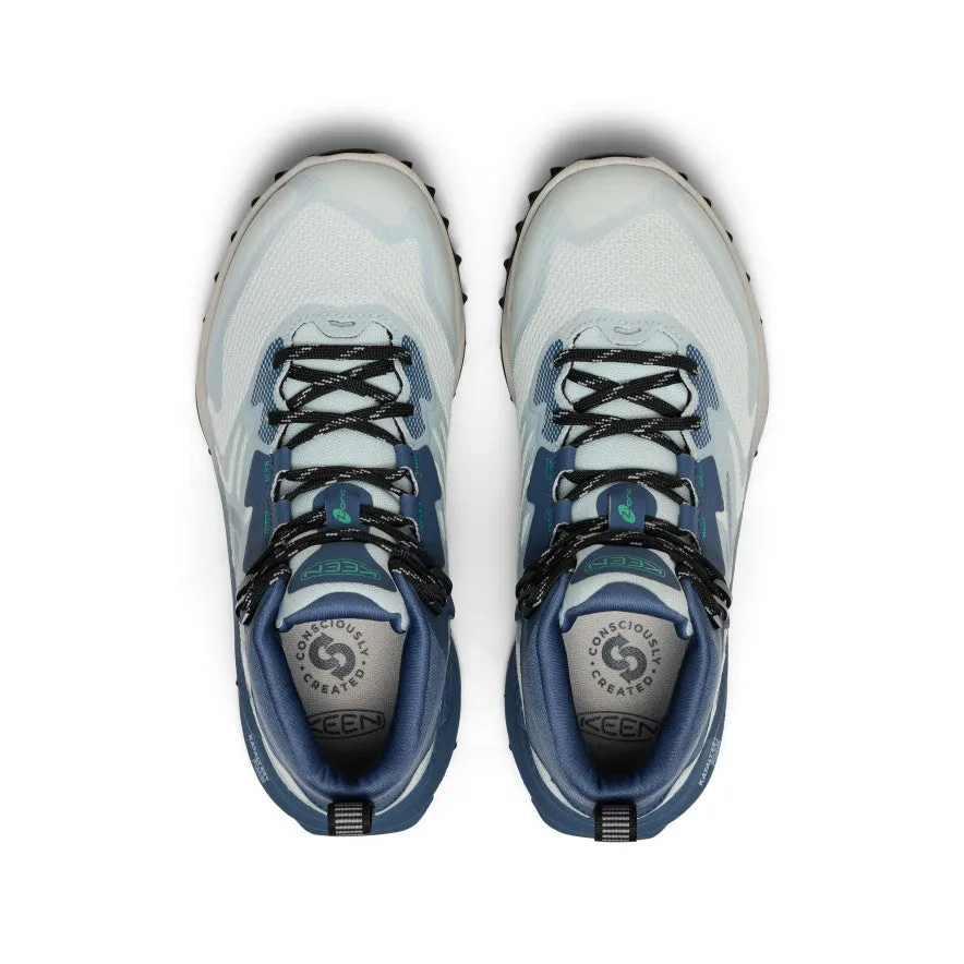 Flat Sole Simple Step Footwear Women's Zionic NXT Waterproof Hiking Boot  |  Ballad Blue/Winter Green
