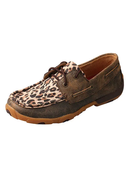 Cool Comfort Commuter Fit Twisted X Leopard Ladies' Driving Moc