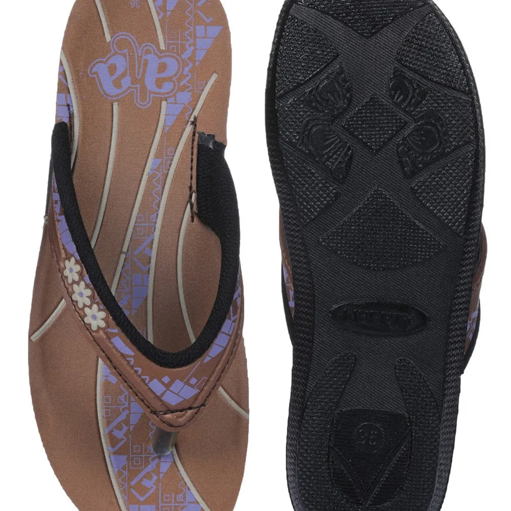 Comfortable Insole Heart Glow A-HA By Liberty BERLIN Women Casual Brown Slippers