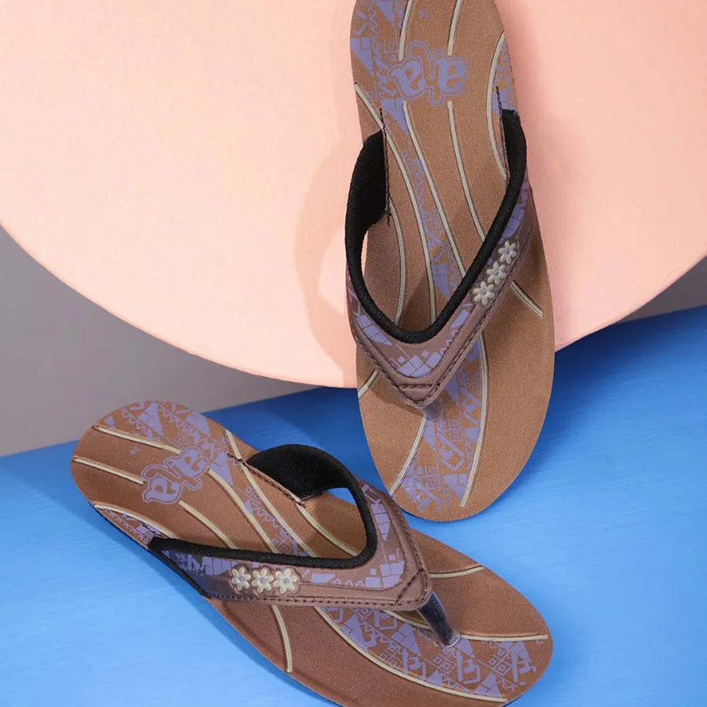 A-HA By Liberty BERLIN Women Casual Brown Slippers TPU Stability Toe Guard