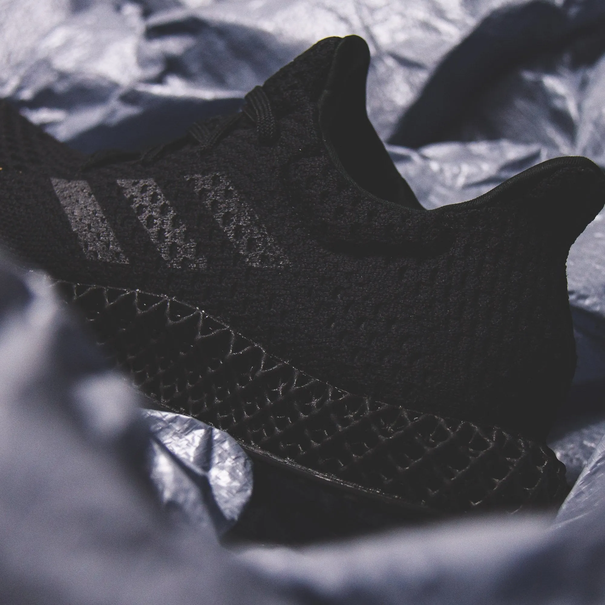 Adidas Running Men 4D Futurecraft Triple Black Q46228 Park Day Breathable mesh