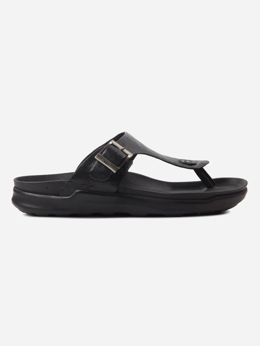 Men's Black Thong Sandal (ID4226) Eco Friendly Minimalist Fans Foot Glow