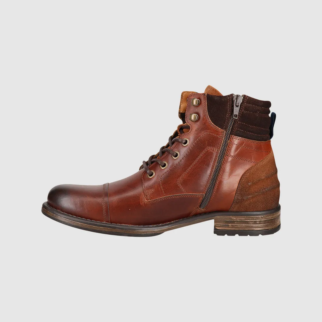 puncture resistant Multi Purpose Benson Lace Up Boots Cognac