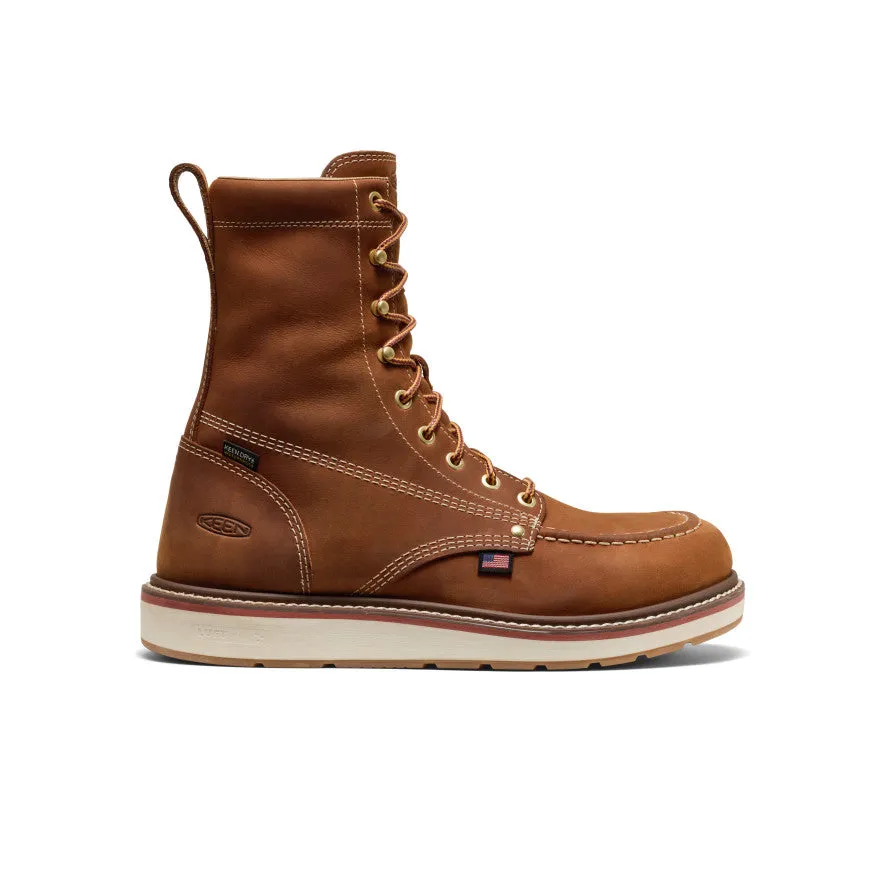 Men's Liberty 8" Waterproof Boot (Soft Toe)  |  Leather Brown/Birch strap on Fashionable