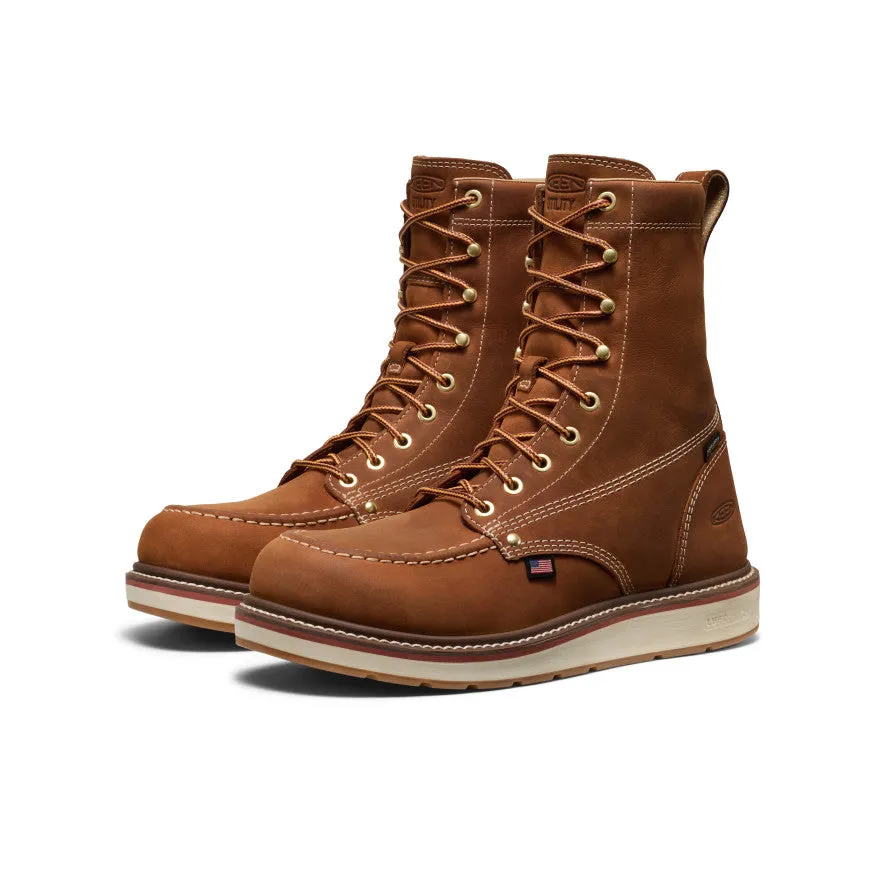 Luxe Touch Men's Liberty 8" Waterproof Boot (Soft Toe)  |  Leather Brown/Birch