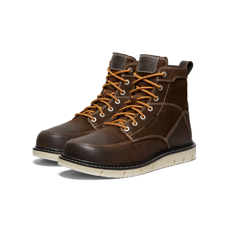 Micro Grip Tread Pattern Men's San Jose 6" Boot (Soft Toe)  |  Coffee Bean/Star White