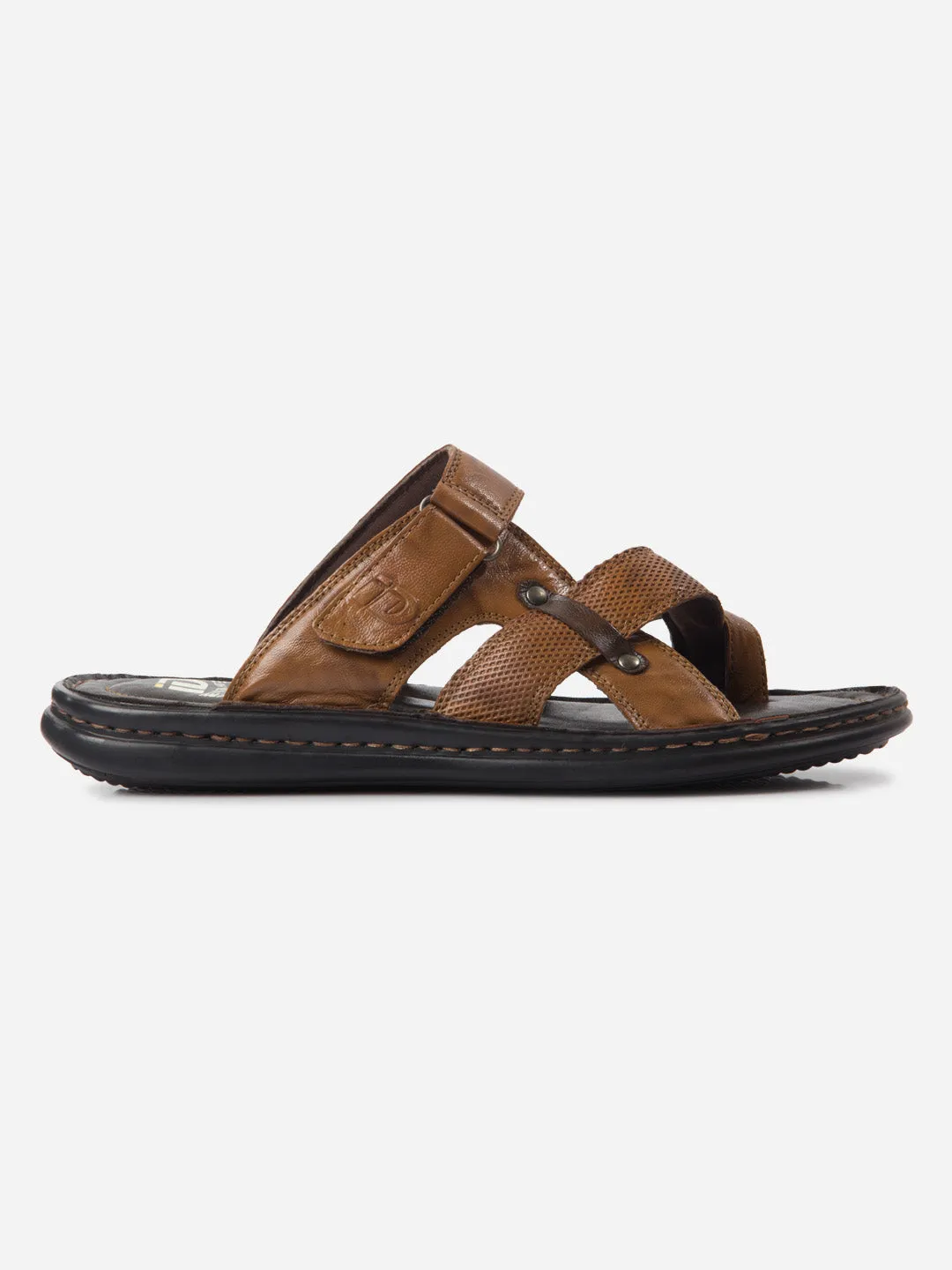 Men's Tan Cross Strap Sandals (ID4151) Ventilated All Day Weekend Warriors