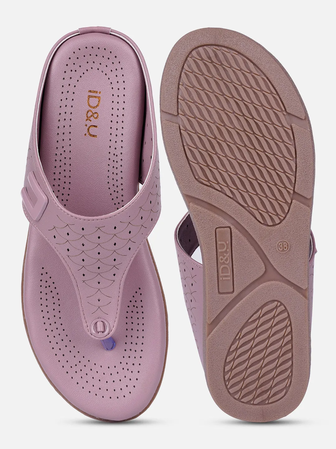 buckle Anti Slip Sole Women's Lavender Thong Sandals (IU6016)