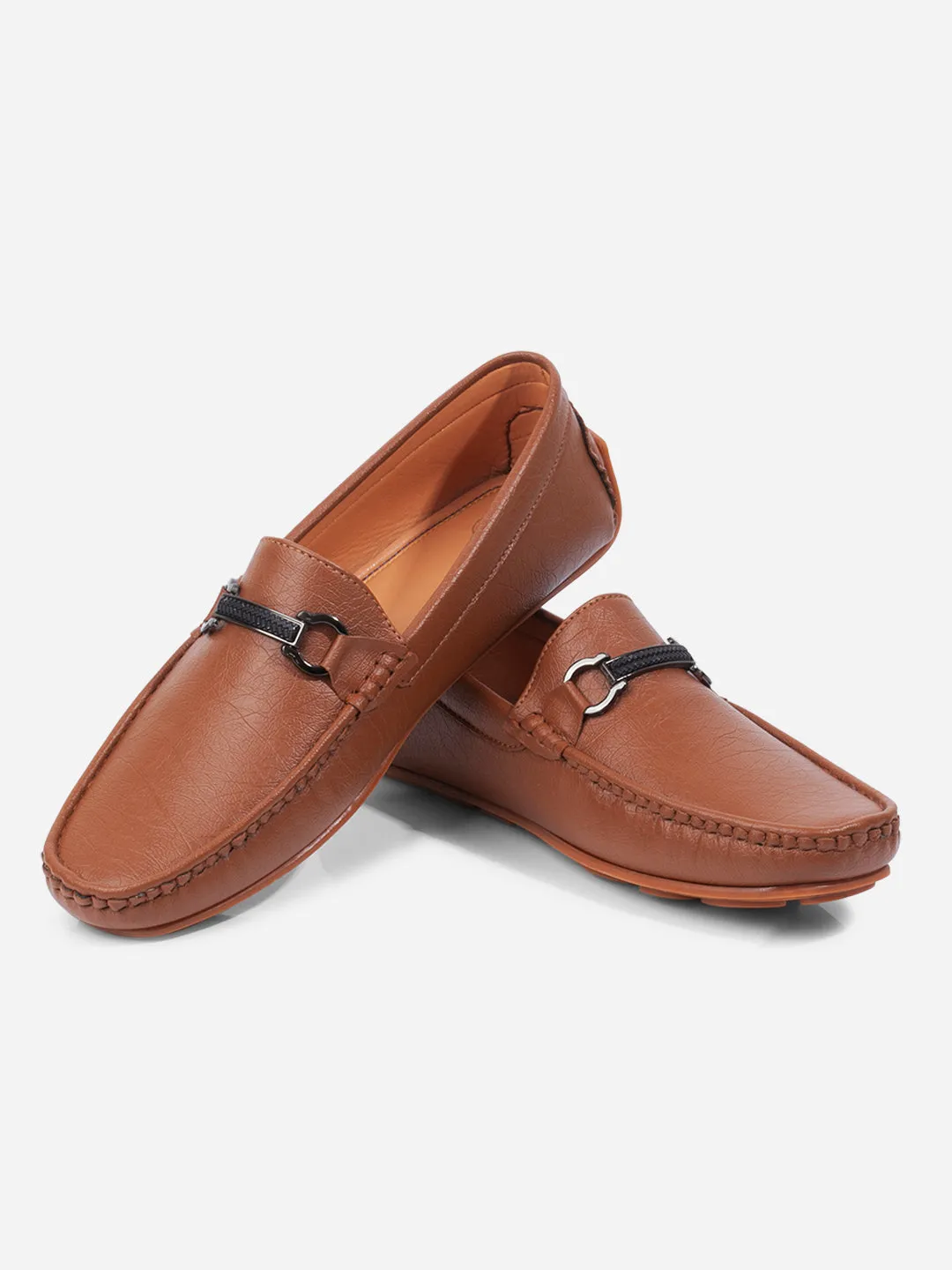 Comfort Stand Men's Tan Moc Toe Buckle Loafer (IX4111)
