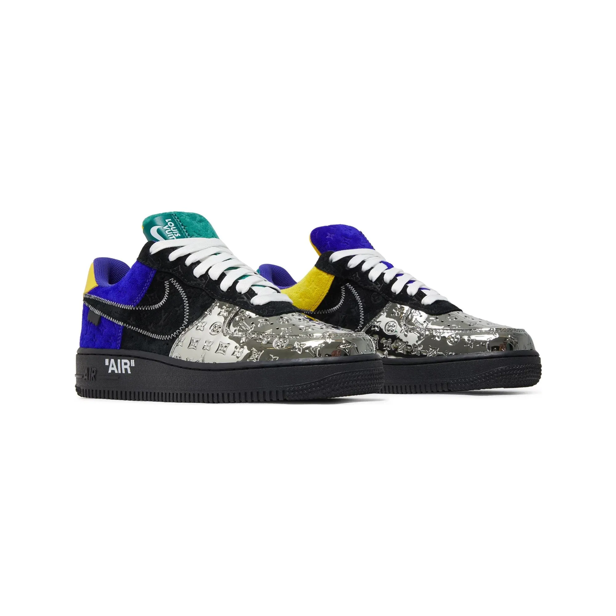 Beauty Walk Air Force 1 x Louis Vuitton x Virgil Abloh 'Black Metallic Silver' (2022)
