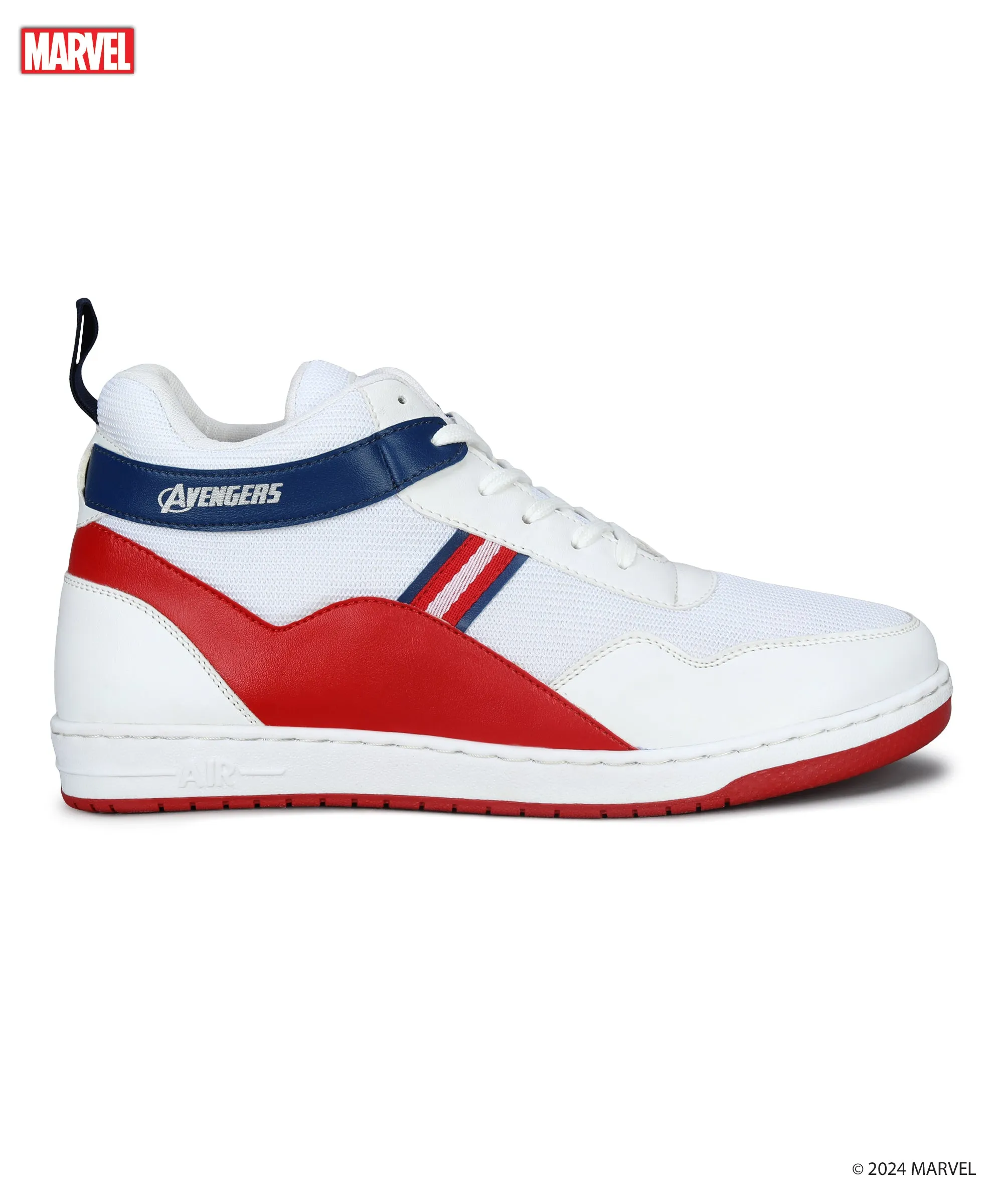 All Terrain Health Focused Anti Bacterial Marvel Men's White Casual Sneakers | Cushioned & Lace up Outdoor Style