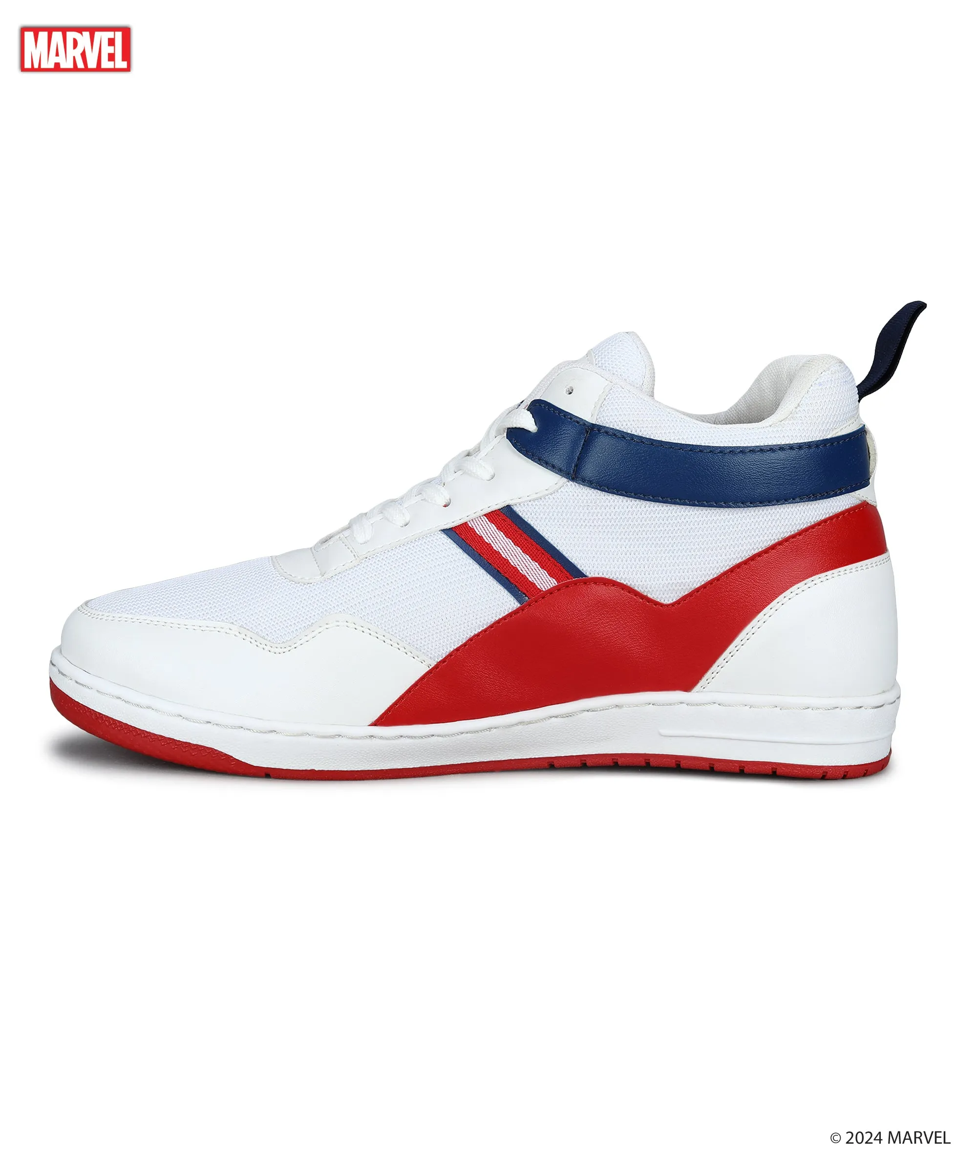 Marvel Men's White Casual Sneakers | Cushioned & Lace up Outdoor Style Injury Safe