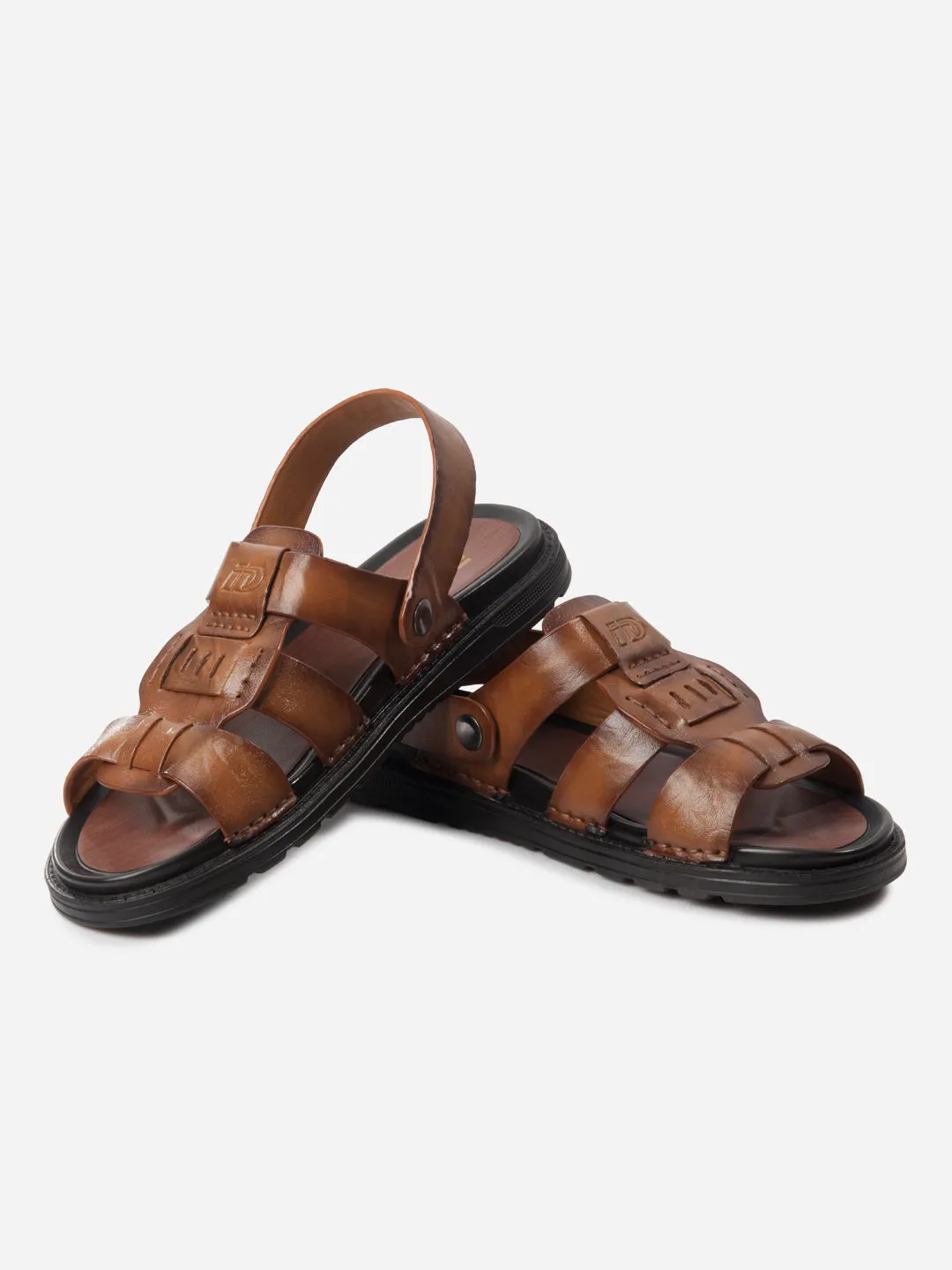 Men's Tan Sandal (ID4242) Ultra Light Airport Travel Marathon Fit