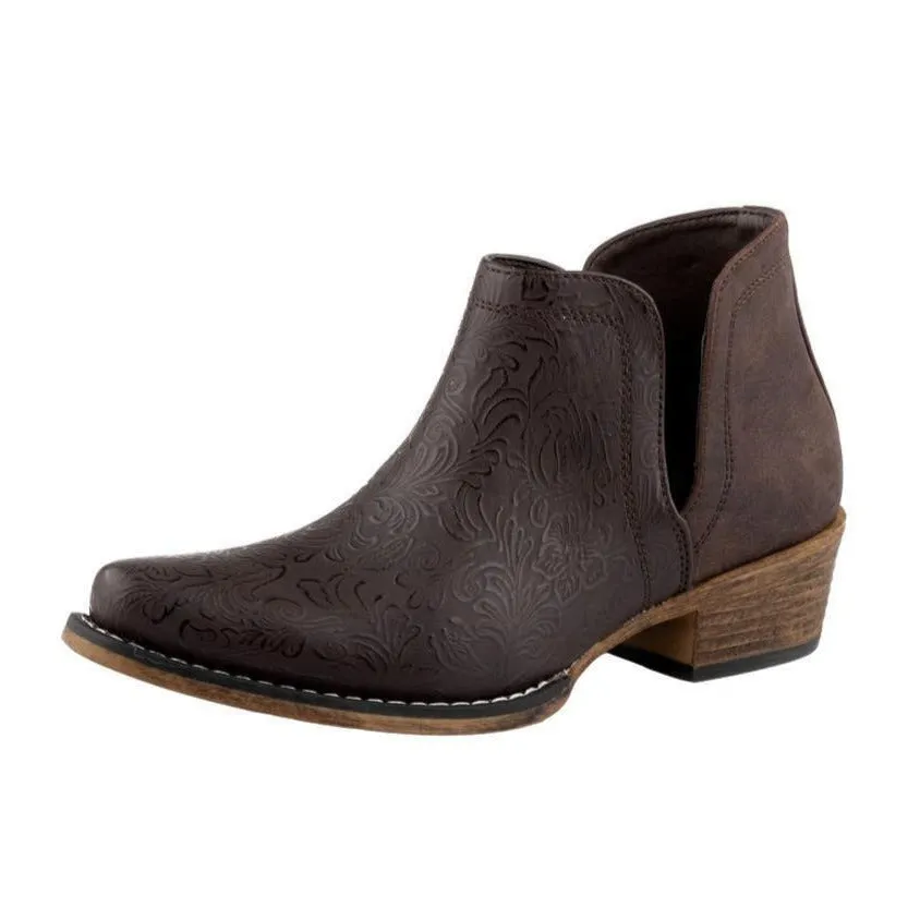 Handmade Craft Roper Ladies' Brown Open Shortie Boot