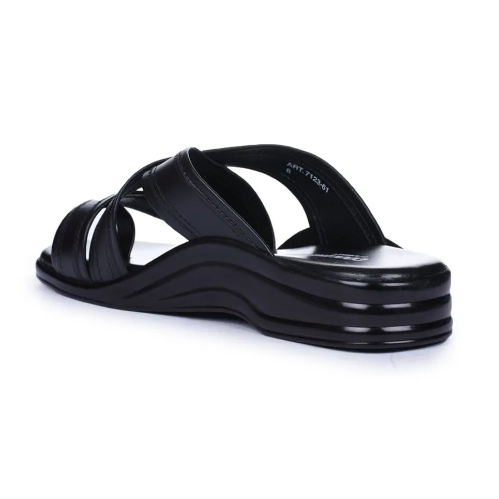 Coolers Casual Black Slippers For Men 7123-61 By Liberty Custom Fit Guest Shade
