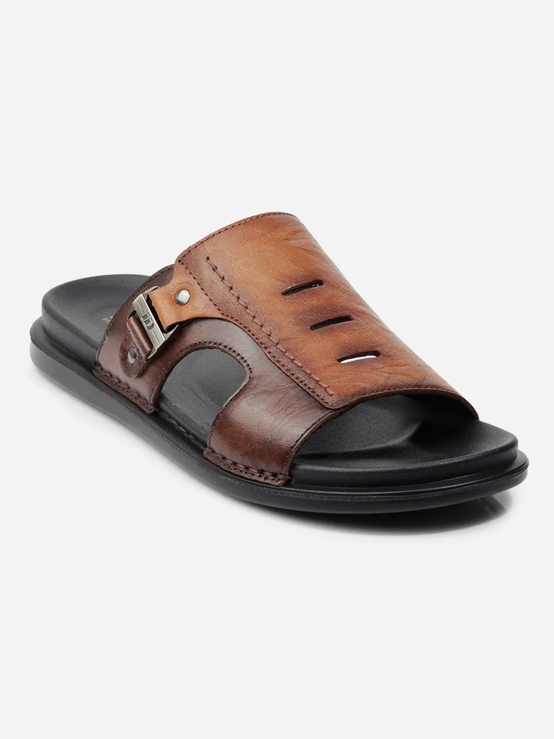 Stretch Fabric Travel Light Cold Guard Men Tan-Brown Sandal / Slipper (ID4222)
