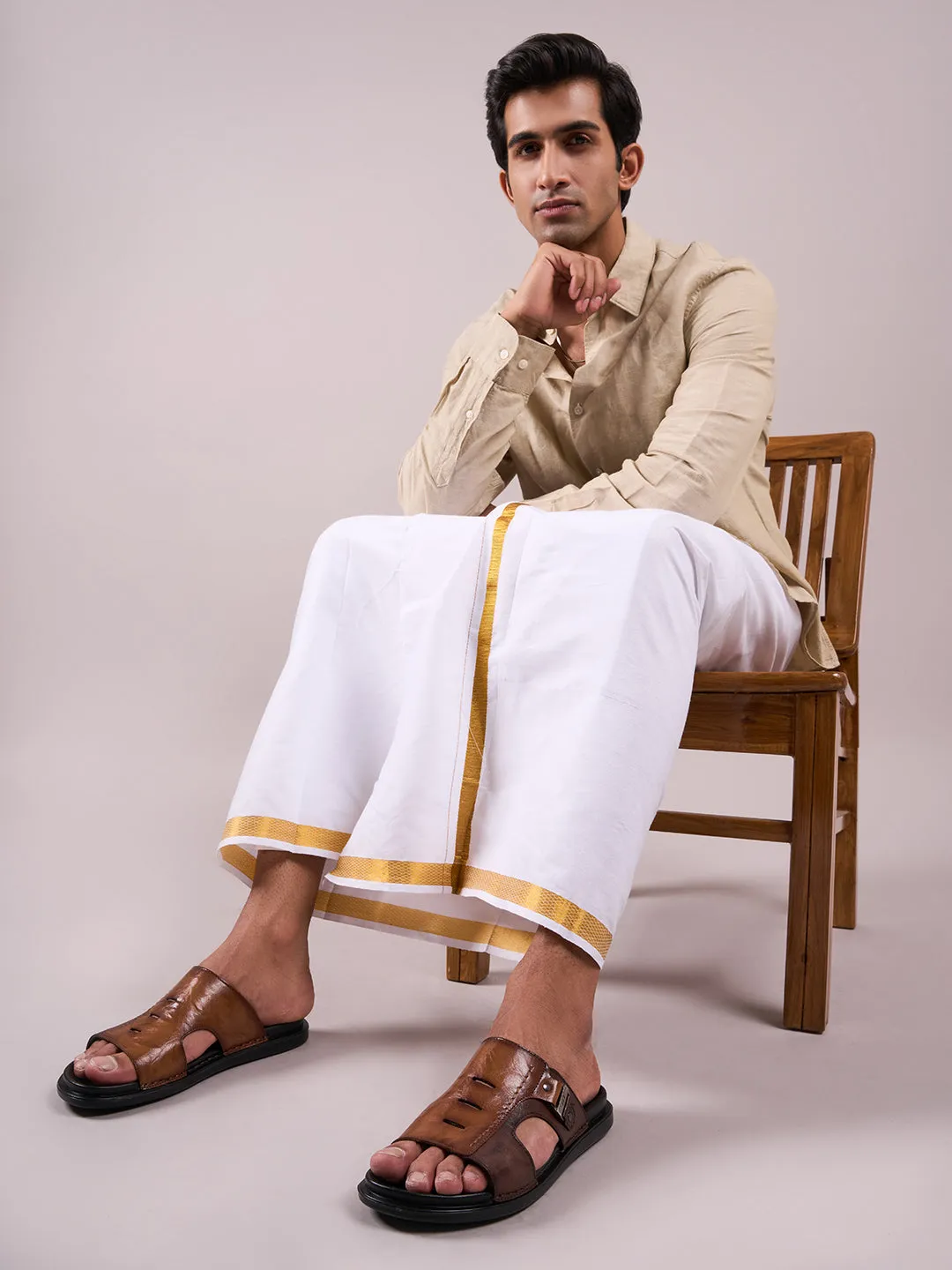 Stable Step Men Tan-Brown Sandal / Slipper (ID4222)