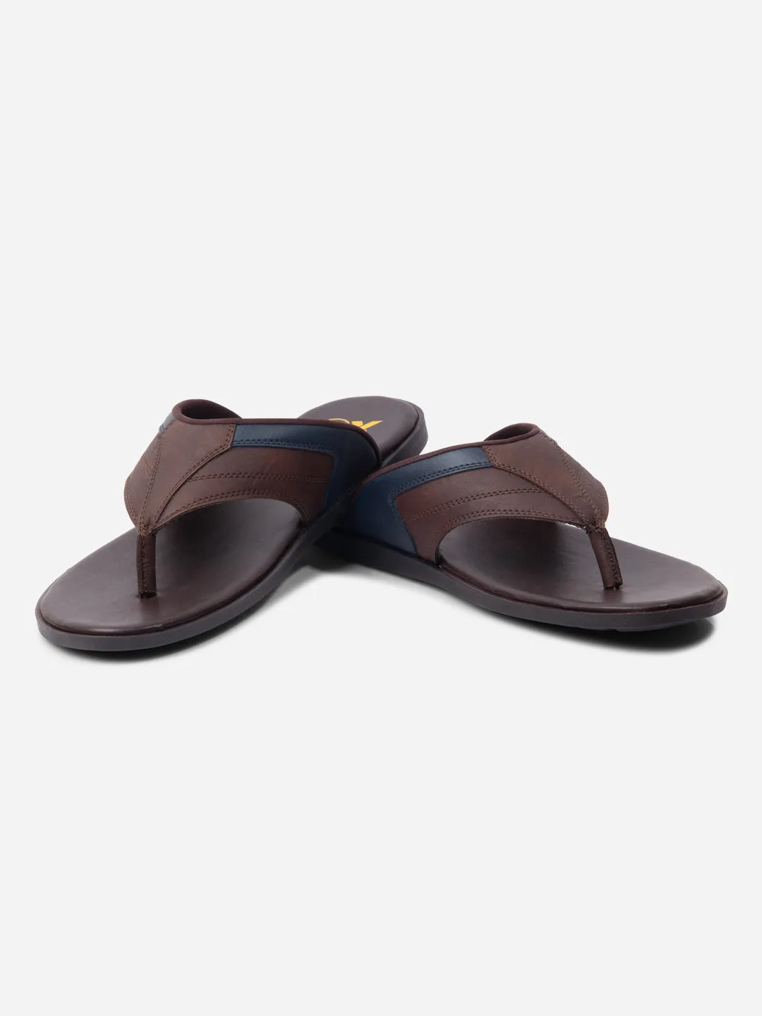 Men's Brown/Navy Thong Style Sandal (IX5015) Urban Style heel cup