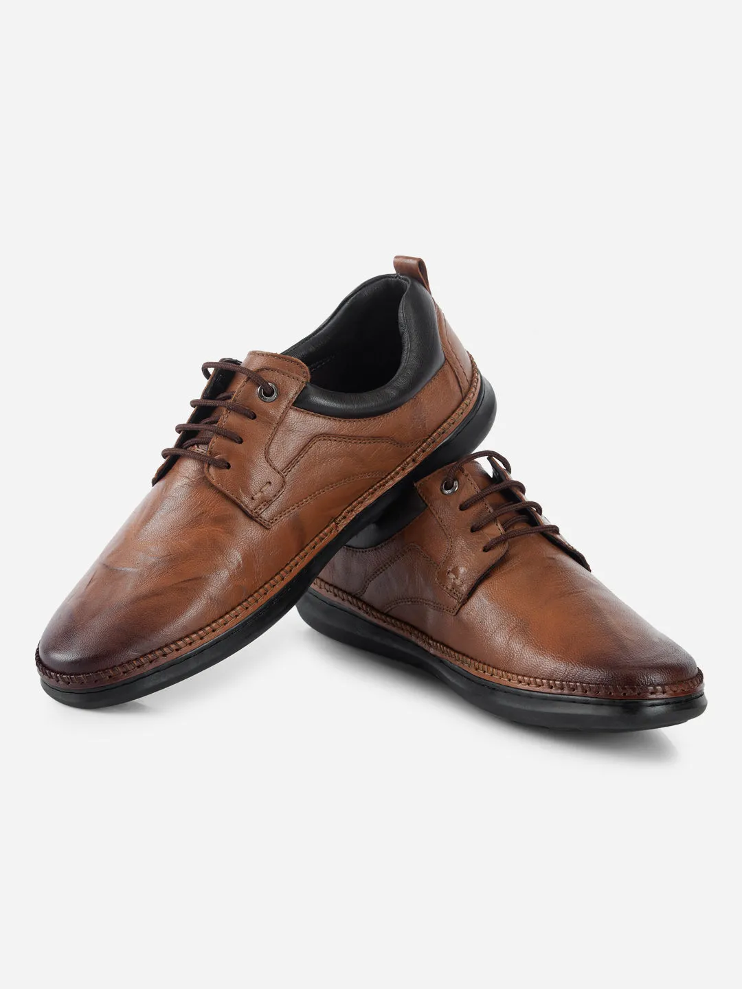 Men's Tan Dual Tone Comfort Lace Up (ID1118) Strong Step