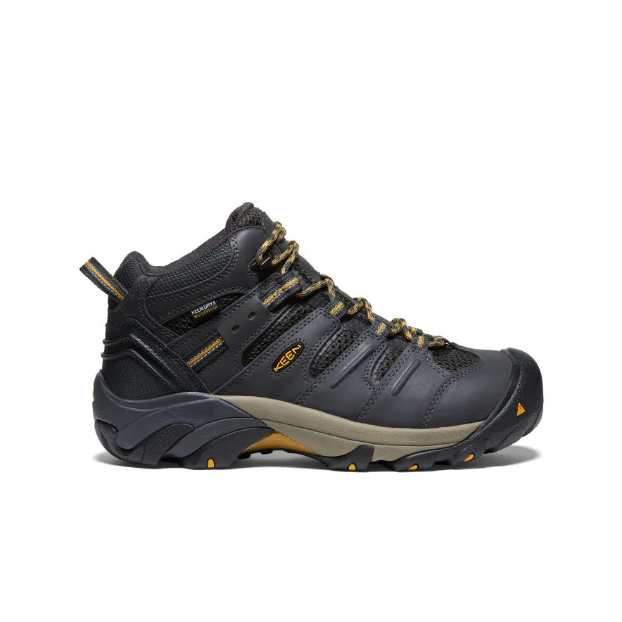 Men's Lansing Mid Waterproof (Steel Toe)  |  Raven/Tawny Olive Abrasion resistant Casual Walk