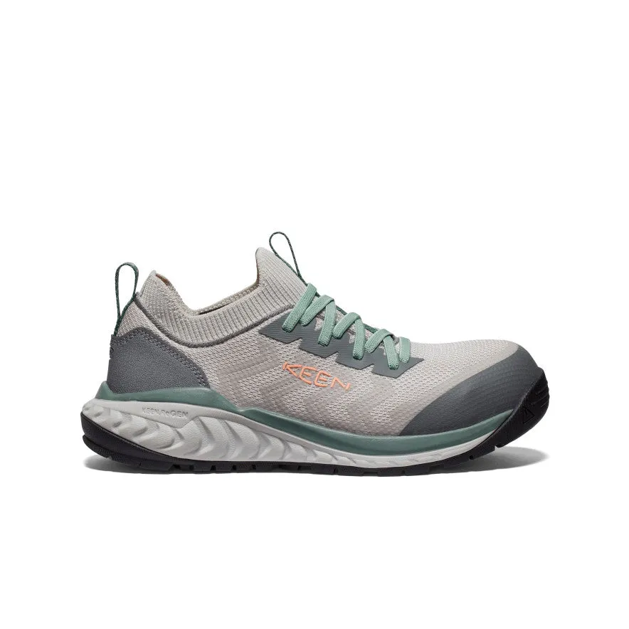 Brogue Detail Women's Arvada Shift Work Sneaker (Carbon Toe)  |  Steel Grey/Granite Green