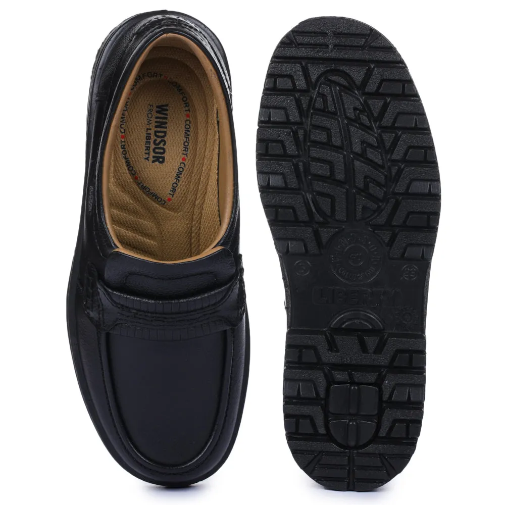 Windsor Black Formal Non Lacing Shoes For Men 7190-54 By Liberty Stable Step Soft Sole