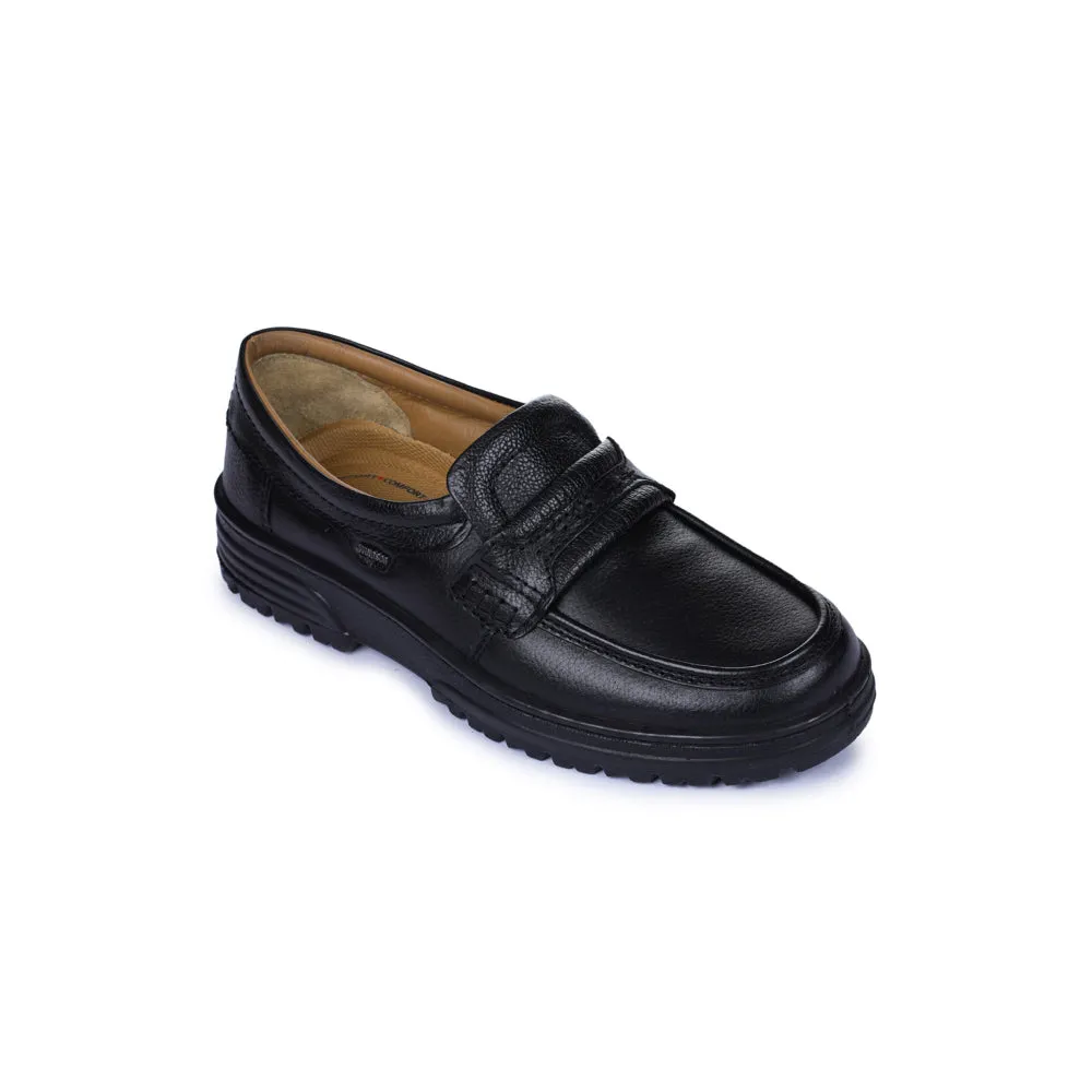 Windsor Black Formal Non Lacing Shoes For Men 7190-54 By Liberty Shock Step day use