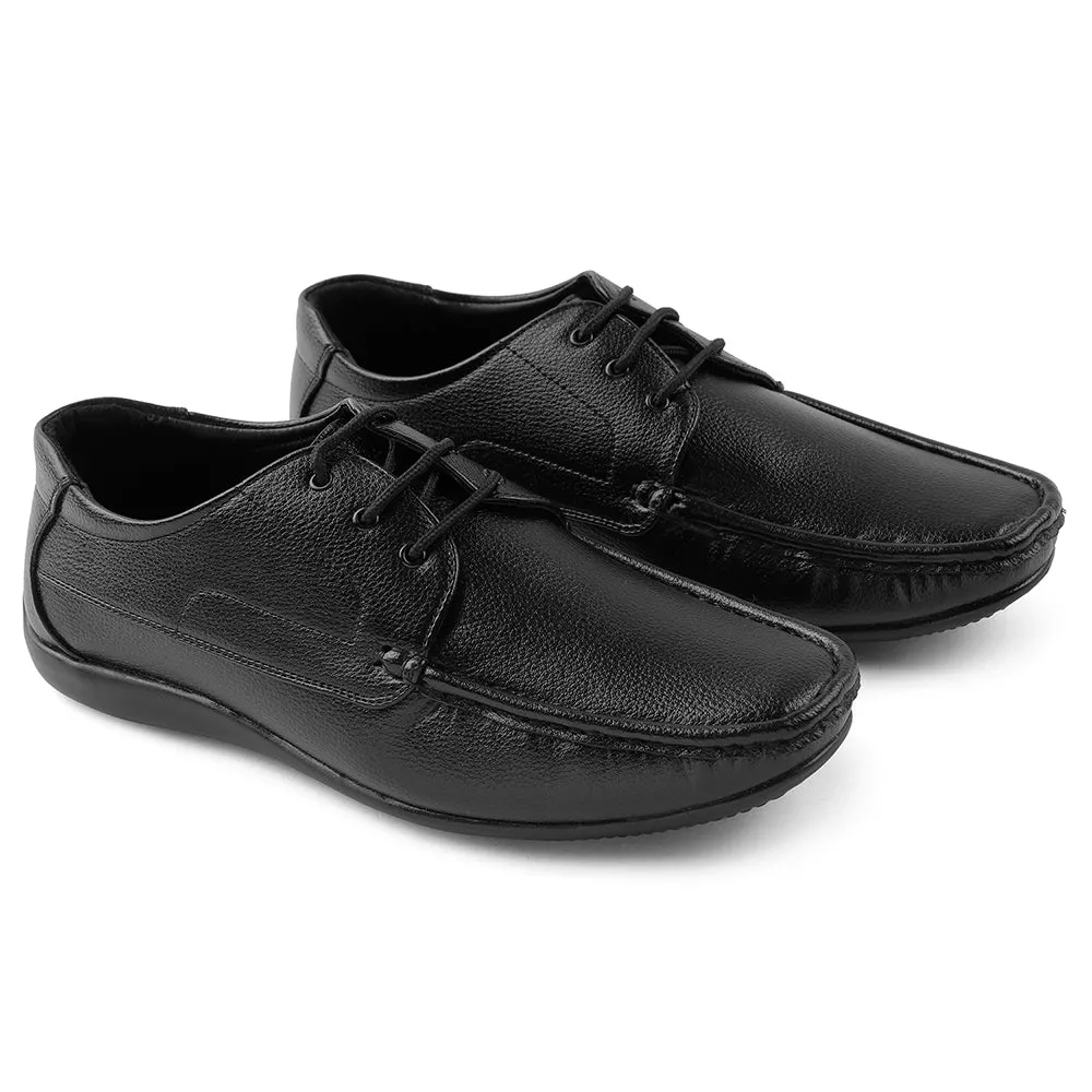 Business Elegance Fortune Black Lacing Formal Derby Shoes For Men HML-6E By Liberty
