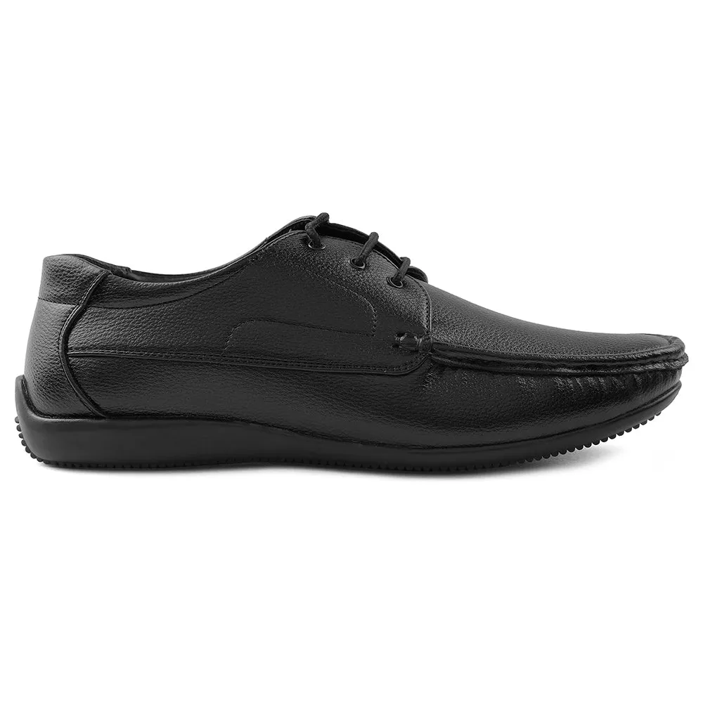 Fortune Black Lacing Formal Derby Shoes For Men HML-6E By Liberty Rich Shade Orthopedic Support