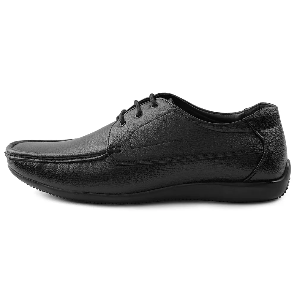 Icon Fit Dark Shade Fortune Black Lacing Formal Derby Shoes For Men HML-6E By Liberty