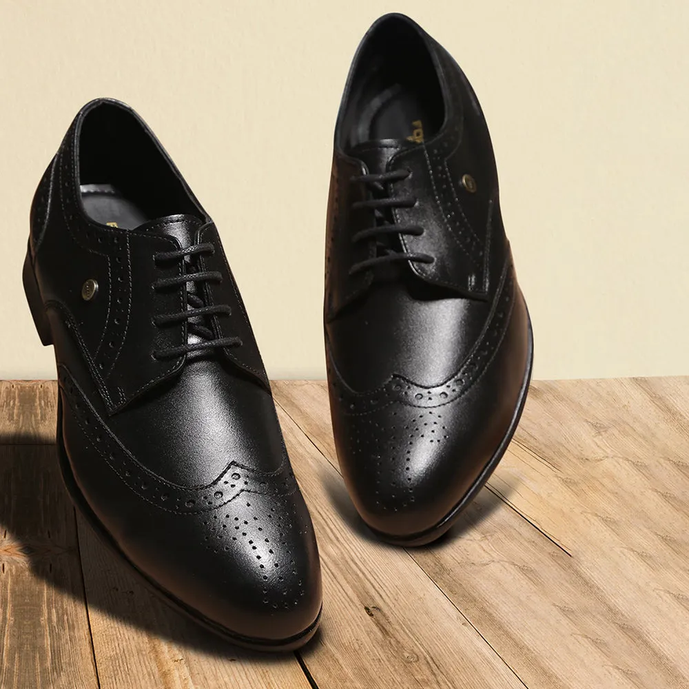 Prestige Look Fortune Black Lacing Formal Oxford Shoes For Men BELGIUM01E By Liberty