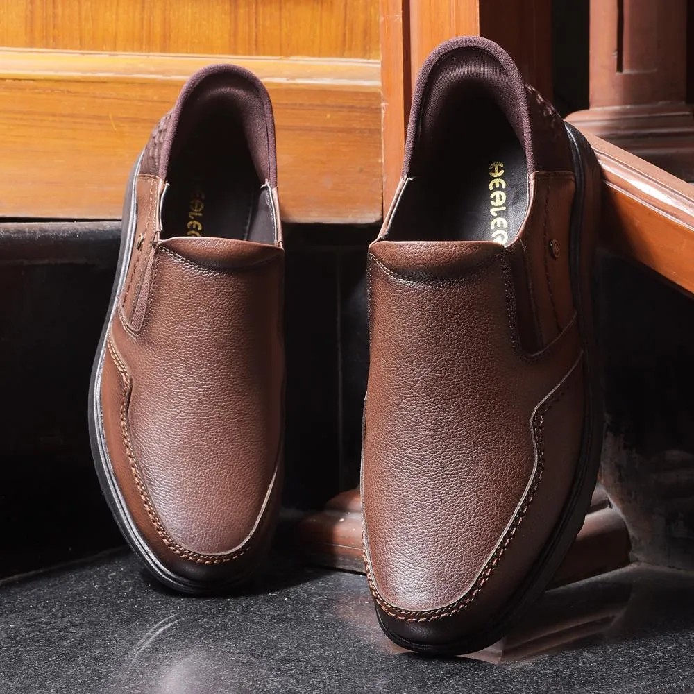 Gloss Grain Adjustable Straps Healers By Liberty Mens UVI-25 Brown Formal Non Lacing Shoes